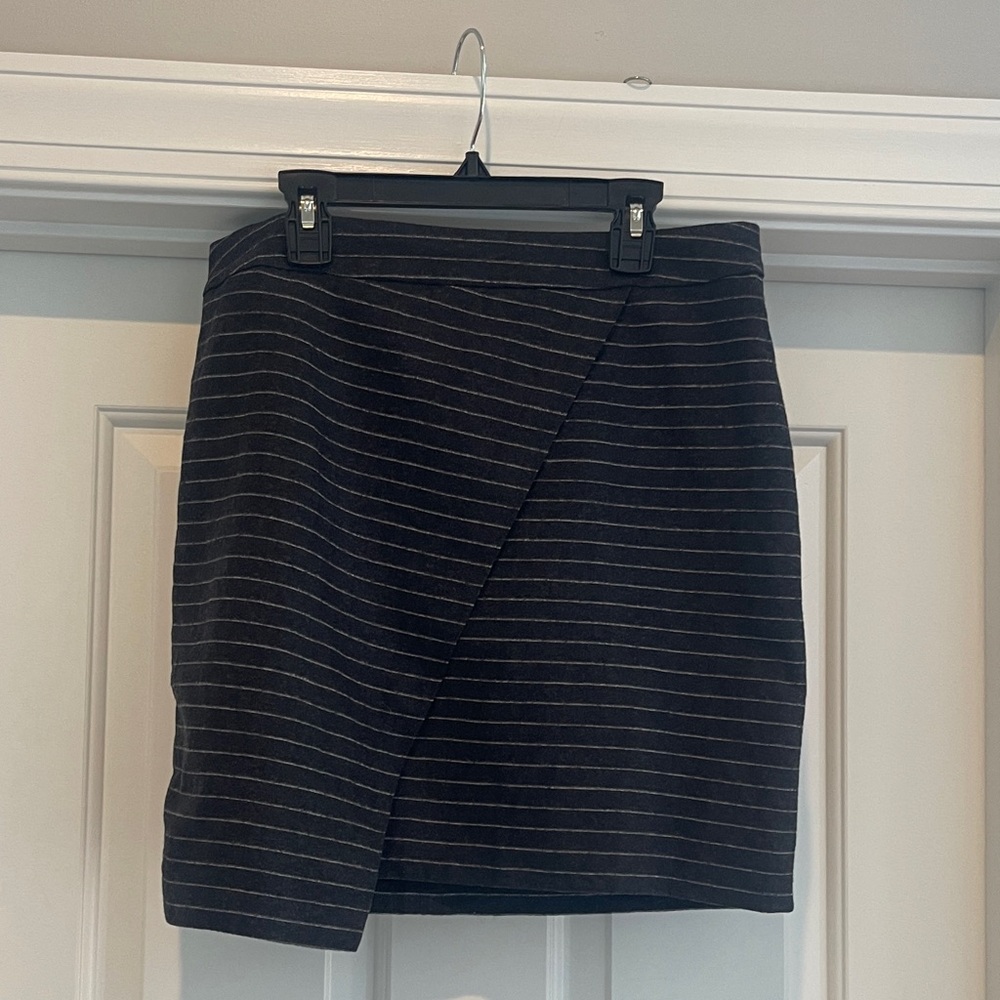 Madewell Gray Mini Skirt with Gray Stripes